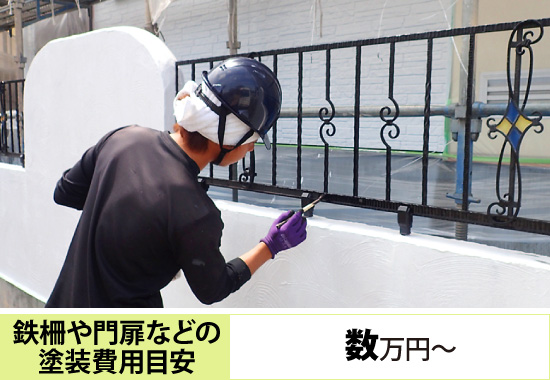 鉄柵や門扉などの塗装費用目安：数万円〜