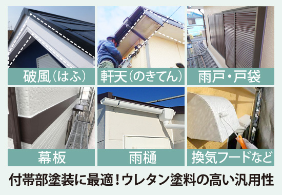 付帯部塗装に最適！ウレタン塗料の高い汎用性