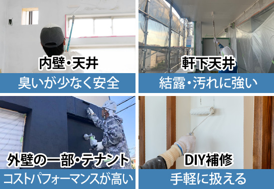 内壁・天井、軒下天井、外壁の一部・テナント、DIY補修