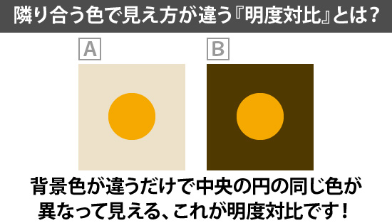 隣り合う色で見え方が違う『明度対比』とは？