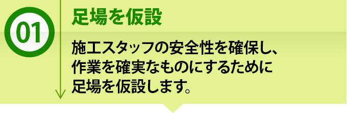 1、足場を仮設